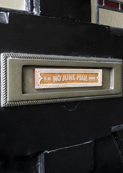NO JUNK MAIL - Letter box sign